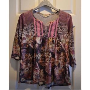 ONE WORLD M Medium 3/4 Sleeve Thin Sweater Top NWT 8 10